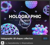 Holographic 3D shapes collection.webp