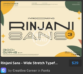 Rinjani Sans - Wide Stretch Typeface.webp