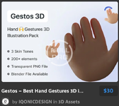 Gestos – Best Hand Gestures 3D illustration Pack.webp