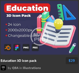 Education 3D icon pack.webp