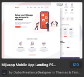 Mijuapp Mobile App Landing PSD Template.webp