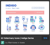 65 Veterinary Icons Indigo Series.webp