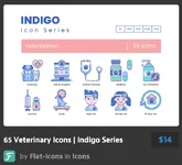 65 Veterinary Icons Indigo Series.webp