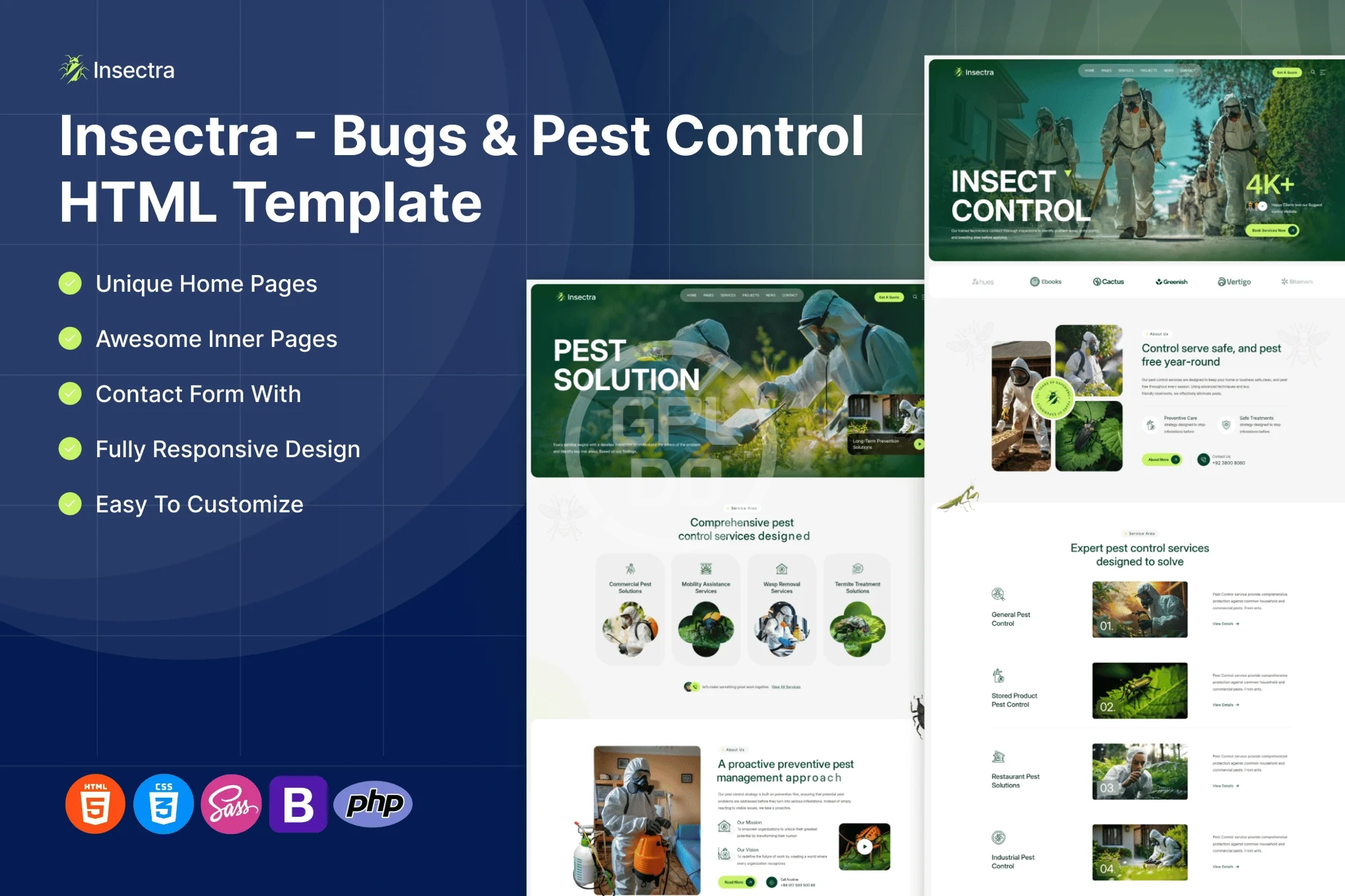 Insectra - Bugs & Pest Control HTML Template 1.0.0 | NullPro GPL Community
